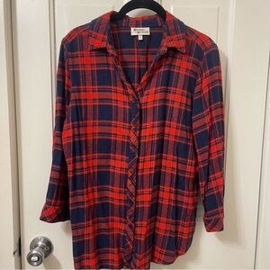 Red and Blue Plaid Women's Tunic